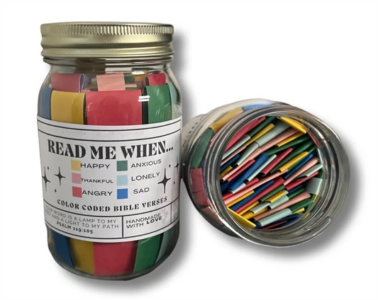 Bible Verse Jar – 67 Color-Coded Verses for Every Emotion